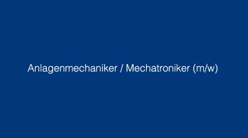 Anlagenmechaniker/Mechatroniker (m/w/d)